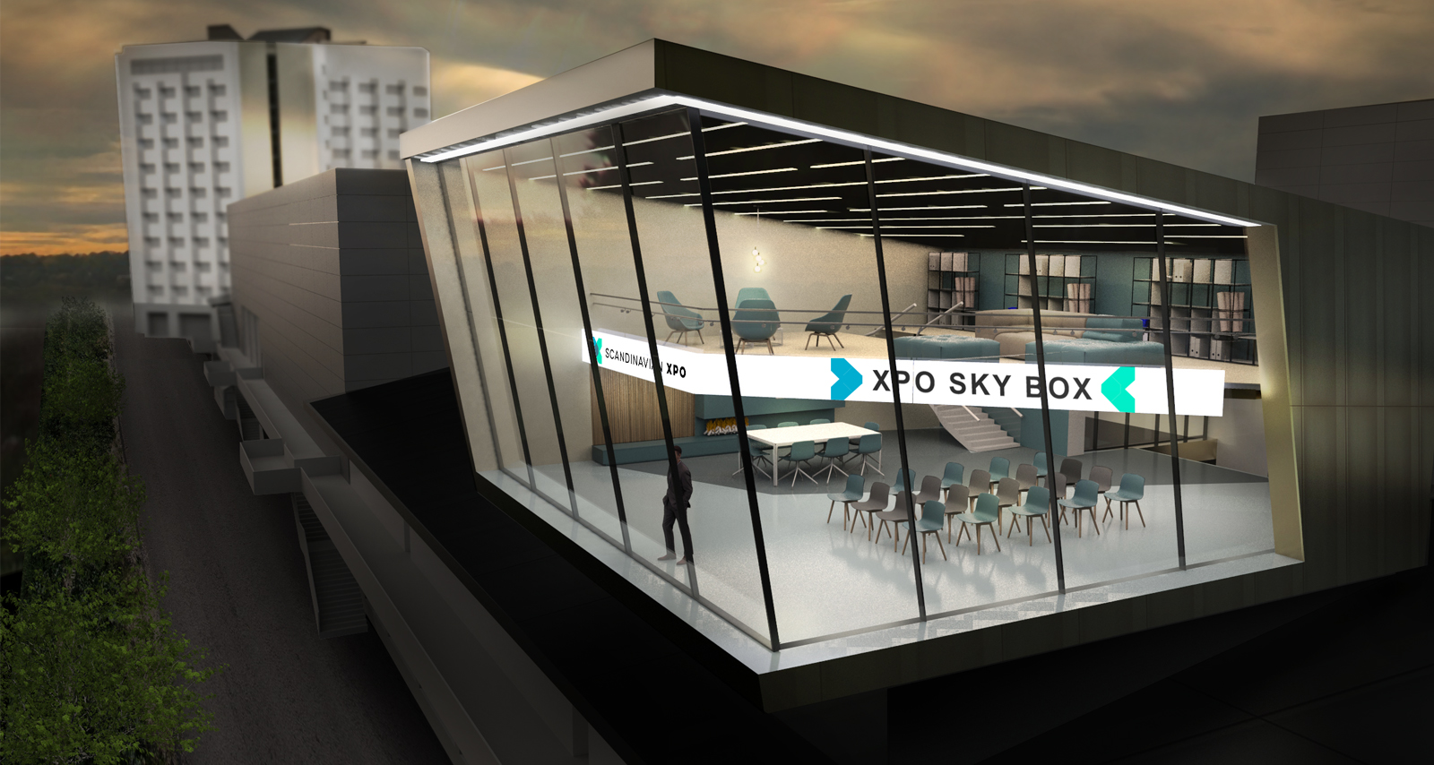 Scandinavian XPOs Skybox skapar möjligheter för ett spännande möte med goda möjligheter till väldigt god exponering med de 100 000 förbipasserande på E4:an varje dag.